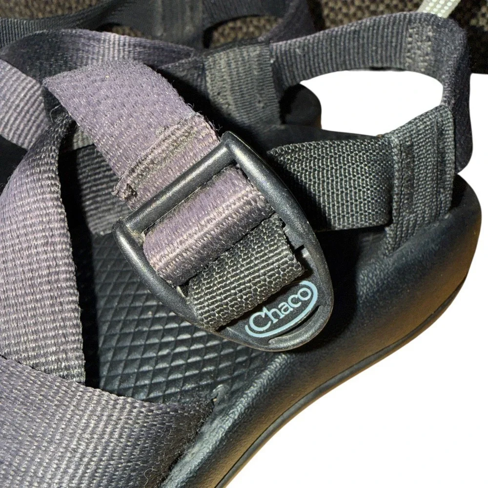 Chaco Z/1 Ecotread Kids 4 Pre-Owned Sandal Gray Adjustable Strappy Outdoor Hike